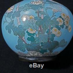 Japanese Cloisonne Vase with Chrysanthemum Design Meiji period Circa 1900