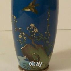 Japanese Cloisonne on Silver 4.75 Vase, Marked, c. Early 1900's