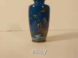 Japanese Cloisonne on Silver 4.75 Vase, Marked, c. Early 1900's