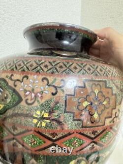 Japanese Cloisonne vase flower antique 11.8 inch tall