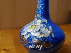 Japanese Ginbari Cloisonne Meiji Era Vase Signed by Hattori Tadasaburo