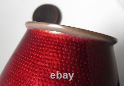 Japanese Ginbari Red Cloisonne Vase with Roses 7 Inch