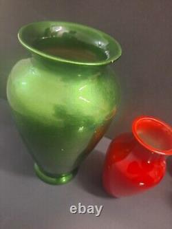 Japanese Green Cloisonne Vase VTG