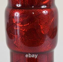 Japanese Gu Form Cloisonne Vase Red Pigeon Blood Glaze Dragon and Bamboo
