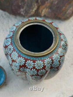 Japanese Maiji Period Cloisonne Vase / Jar with lid