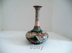 Japanese Meiji Cloisonne Dragon Vase Trumpet Vase Rare Color Enamel Vase Antique
