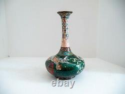 Japanese Meiji Cloisonne Dragon Vase Trumpet Vase Rare Color Enamel Vase Antique