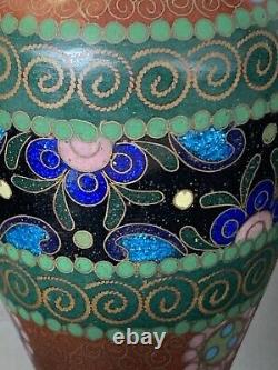 Japanese Meiji Cloisonné Enamel Ginbari Cabinet Vase 4 Inches Tall