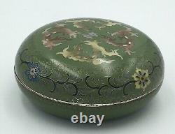 Japanese Meiji Cloisonne Kogo With Silver Wire & Wireless Designs, Signed