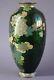 Japanese Meiji Cloisonne Vase Silver Wire Butterfly Peonies Mica 1900