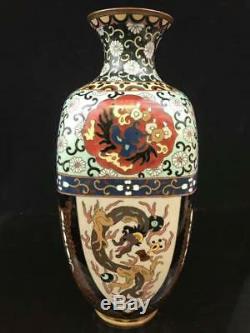 Japanese Meiji Cloisonne Vase With Dragon and Phoenix