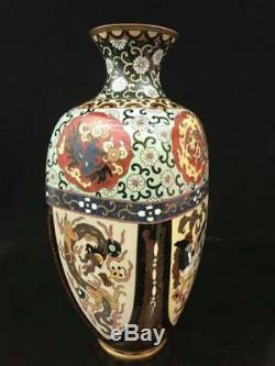 Japanese Meiji Cloisonne Vase With Dragon and Phoenix