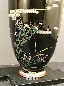Japanese Meiji Golden Age Silver Wire & Wireless Cloisonne Vase