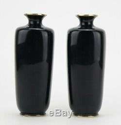 Japanese Meiji Period true mirror pair of cloisonné vases
