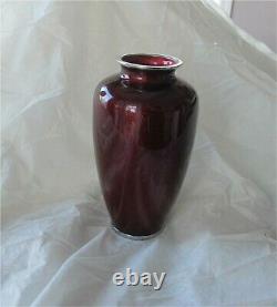 Japanese Meiji Ruby Red Enamel Cloisonne Vase Antique Circa 1900's