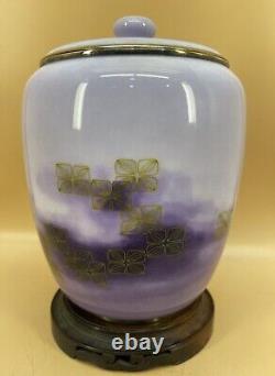 Japanese Meiji Silver Wire & Wireless Cloisonne Jar By Gondo