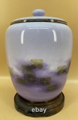 Japanese Meiji Silver Wire & Wireless Cloisonne Jar By Gondo