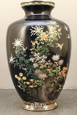 Japanese Meiji Silver Wire & Wireless Cloisonne Vase
