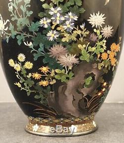 Japanese Meiji Silver Wire & Wireless Cloisonne Vase