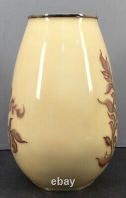 Japanese Meiji Silver Wire & Wireless Cloisonne Vase by Tamura