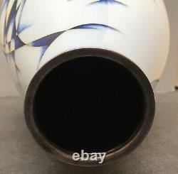 Japanese Meiji Silver Wire & Wireless Cloisonne Vase with Abstract Design