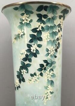 Japanese Meiji Silver Wire & Wireless & Ginbari Cloisonne Vase by Tamura