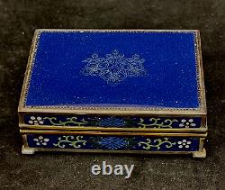 Japanese Meiji-Taisho Cloisonne Box With Silver & Gilded Decor Hayashi Tonigoro