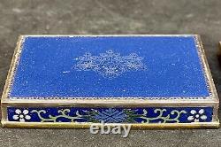 Japanese Meiji-Taisho Cloisonne Box With Silver & Gilded Decor Hayashi Tonigoro