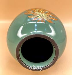 Japanese Meiji Wire & Wireless Cloisonne Vase On Silver Mounts, Signed