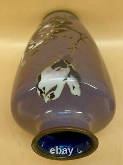 Japanese Meiji Wire & Wireless Cloisonné Vase, Signed