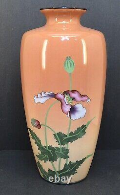 Japanese Meiji Wirless Cloisonne Vase By Gonda