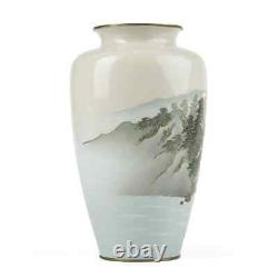 Japanese Meiji cloisonne vase with landscape view