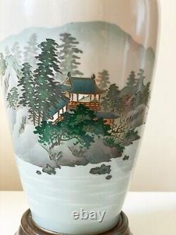 Japanese Meiji cloisonne vase with landscape view