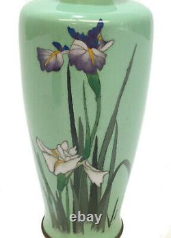 Japanese Mint Green Floral Cloisonne Vase, 1st Half 20th Century