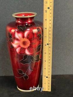 Japanese Pigeon Blood Enamel Ginbari Vase