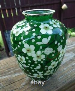 Japanese Plique-a-jour Cloisonne Vase Rare Cherry Blossom Design Excellent