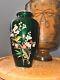 Japanese Sato Cloisonne Enamel Green Cherry Blossom Bird Vase