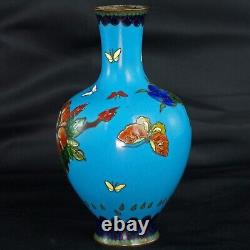 Japanese Taisho/Showa Ginbari Floral Vase c 1920