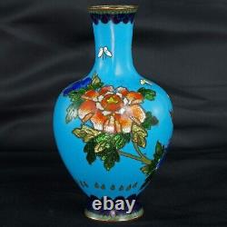 Japanese Taisho/Showa Ginbari Floral Vase c 1920