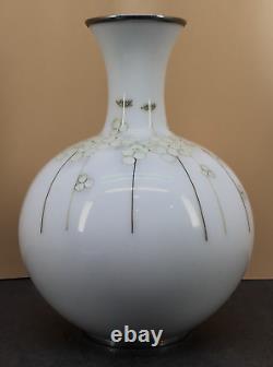 Japanese Taisho Silver Wire & Ginbari Cloisonne Vase, Signed