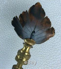 Japanese Tree bark cloisonne lamp. Antique. Carved stone finial