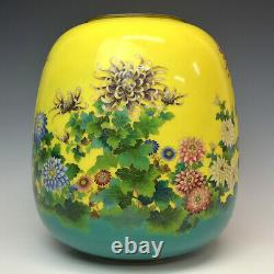 Japanese Vintage Chrysanthemum Cloisonne Large Vase 14