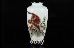 Japanese Vintage Cloisonne Enamel Tiger Vase