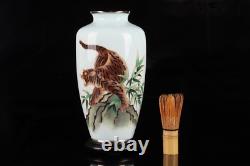 Japanese Vintage Cloisonne Enamel Tiger Vase