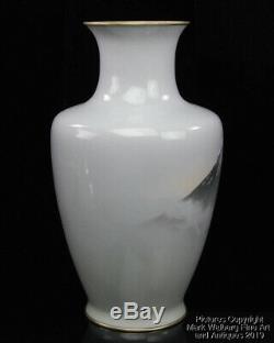 Japanese Wireless Cloisonné Enamel Vase, Mount Fuji Design, Attributed to Ando