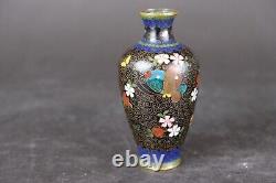 Japanese cloisonne butterfly vase 12.3 cm. 19th century Meiji