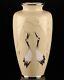 Japanese Cloisonne Enamel Vase Antique Crane White Height 12 With Wood Box