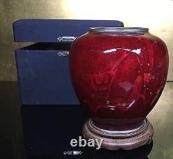 Japanese cloisonne enamel vase Flower Bird Red Height 4.8 inch