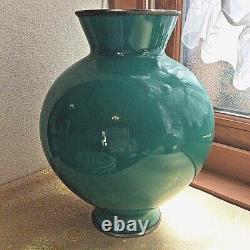 Japanese cloisonne enamel vase Jade green Plum Flower Antique 10 Tamura