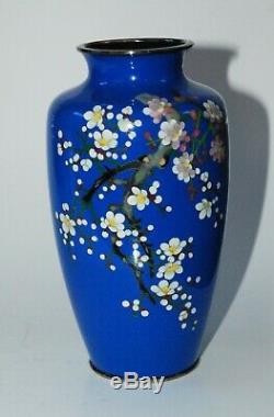 Japanese cloisonne enamel vase with Cherry Blossoms (sakura) with Artist Mark